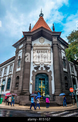 Banco de Portugal, Av. Arriaga, Altstadt, Funchal, Madeira, Portugal Stockfoto