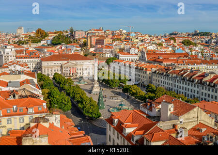 Rossio-Platz, Altstadt, Lissabon, Portugal Stockfoto