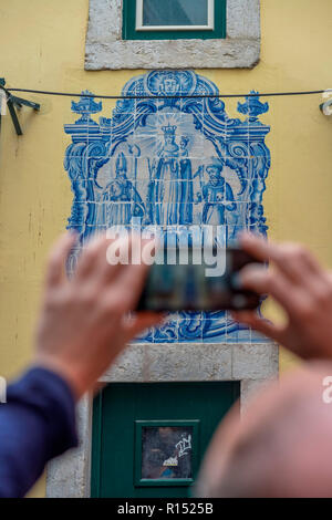 Azulejos, Alfama, Lissabon, Portugal Stockfoto