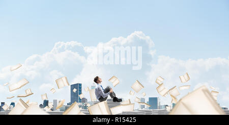 Fleißig, um erfolgreicher Geschäftsmann zu werden. Stockfoto