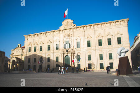 Auberge de Castille (Auberge de Castille, Leon et Portugal) in Valletta, Malta Stockfoto