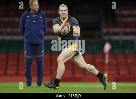 Australiens David Pocock während des Trainings im Fürstentum Stadium, Cardiff. Stockfoto