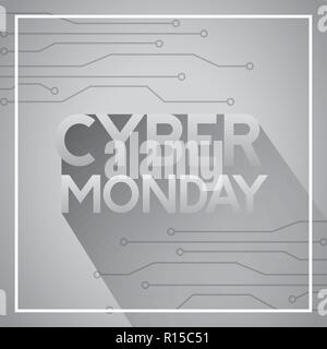 Cyber Monday im Rahmen anmelden Stromkreis Hintergrund Vector Illustration Stock Vektor
