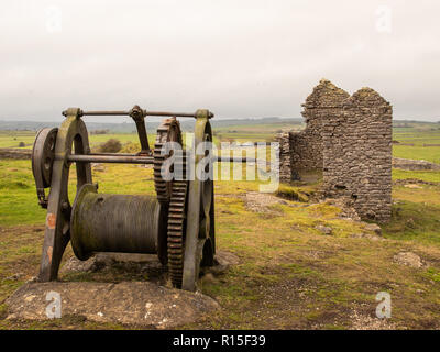 Die atmosphärischen bleibt von Magpie Mein ist einer der besten Plätze in der Peak District zu besuchen und zu einem der Top industrielle Welterbestätten in Derbys Stockfoto