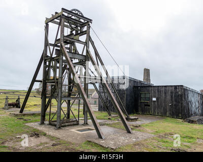 Die atmosphärischen bleibt von Magpie Mein ist einer der besten Plätze in der Peak District zu besuchen und zu einem der Top industrielle Welterbestätten in Derbys Stockfoto