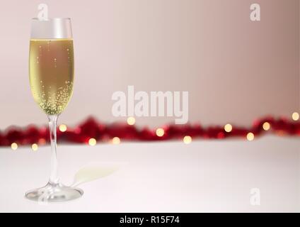Festliche Hintergrund mit Champagner Glas Stock Vektor