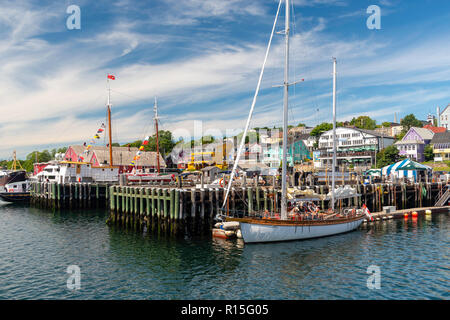 Unten am Hafen in der berühmten und malerischen Lunenburg, Nova Scotia, Kanada. Stockfoto