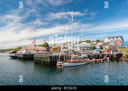 Unten am Hafen in der berühmten und malerischen Lunenburg, Nova Scotia, Kanada. Stockfoto