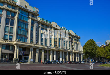 Tiflis, Georgien - 23.September 2018. Alte Gebäude in Downtown in Tiflis, Georgien. Tiflis ist die Georgia alte und lebendige Hauptstadt. Stockfoto