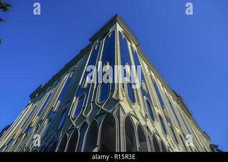 Tiflis, Georgien - 23.September 2018. Alte Gebäude in Downtown in Tiflis, Georgien. Tiflis ist die Georgia alte und lebendige Hauptstadt. Stockfoto