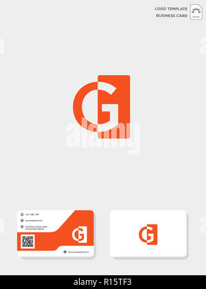 Erste CG- oder GC-kreative logo Vorlage und Visitenkarte. Vector Illustration und Logo inspiration Stockfoto