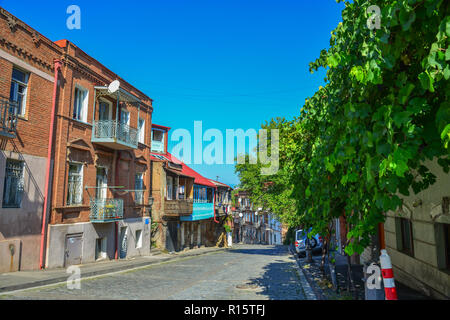 Tiflis, Georgien - 23.September 2018. Altstadt von Tiflis, Georgien. Tiflis ist die Georgia alte und lebendige Hauptstadt. Stockfoto