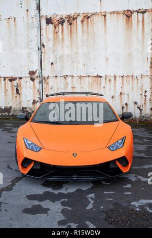 Huracan Performante Lamborghini LP 610-4 Auto im Herbst Bicester Heritage Center Sonntag Jagtfall. Oxfordshire, England Stockfoto