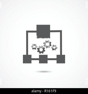 Algorithmus Flachbild-Symbol Stock Vektor