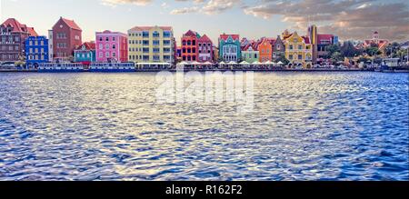 Im holländischen Stil Häuser in Willemstadt, Curacao Stockfoto