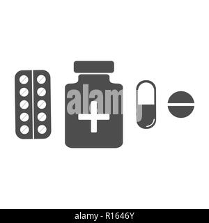 Pille Symbol. Medizinische Droge Pille. Vector Illustration, flache Bauform. Stock Vektor