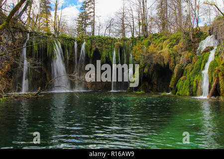 Super Wasserfall Panorama Park in Plitvice, Kroatien Stockfoto