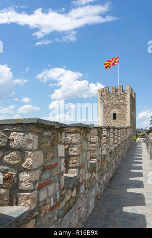 Außenwände von Skopje (Kale) Festung, Skopje, Skopje Region, Republik Nördlich Mazedonien Stockfoto