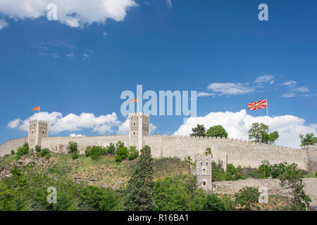 Außenwände von Skopje (Kale) Festung, Skopje, Skopje Region, Republik Nördlich Mazedonien Stockfoto