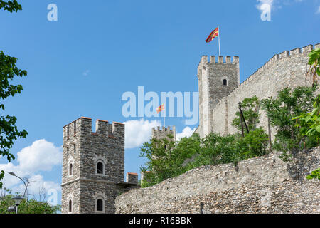 Außenwände von Skopje (Kale) Festung, Skopje, Skopje Region, Republik Nördlich Mazedonien Stockfoto