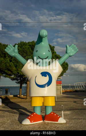 Parque das Nações im Oriente in Lissabon war für die Expo 1998 angelegt. "Gil" war das offizielle Maskottchen. Stockfoto