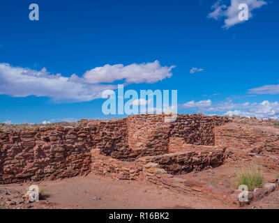 Ruinen, Homolovi II-Seite, Homolovi Ruins State Park, Winslow, Arizona. Stockfoto