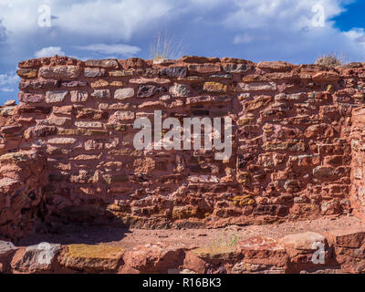 Ruinen, Homolovi II-Seite, Homolovi Ruins State Park, Winslow, Arizona. Stockfoto