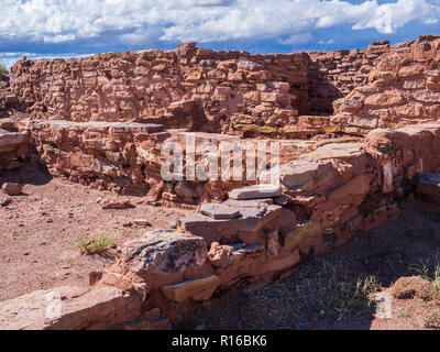Ruinen, Homolovi II-Seite, Homolovi Ruins State Park, Winslow, Arizona. Stockfoto