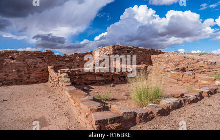 Ruinen, Homolovi II-Seite, Homolovi Ruins State Park, Winslow, Arizona. Stockfoto