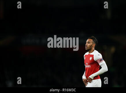 London, Großbritannien. 08 Nov, 2018. Pierre-Emerick Aubamayang von Arsenal während der UEFA Europa League Gruppe E Übereinstimmung zwischen Arsenal und Sporting Lissabon im Emirates Stadium am 8. November 2018 in London, England. (Foto durch Arron Gent/phcimages.com) Credit: PHC Images/Alamy leben Nachrichten Stockfoto