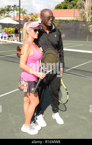 Boca Raton, FL, USA. 09 Nov, 2018. Dichtung nimmt an den Chris Evert/Raymond James Pro-Celebrity Tennis Classic - morgens an der Boca Raton Resort & Spa am 9. November 2018 in Boca Raton, Florida. Quelle: MPI04/Medien Punch/Alamy leben Nachrichten Stockfoto