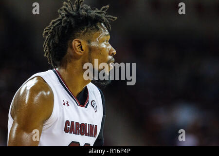 Columbia, SC, USA. 9 Nov, 2018. Südcarolina Kampfhähne freuen Chris Silva (30) während der NCAA Basketball matchup im Colonial Life Arena in Columbia, SC. (Scott Kinser/Cal Sport Media) Credit: Csm/Alamy leben Nachrichten Stockfoto