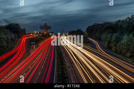 Traffic Light Trails Stockfoto