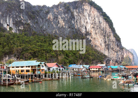 Die Koh Panyi muslimischen Fischerdorf in der Bucht von Phang Nga, Thailand Stockfoto