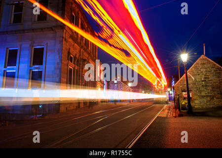 Eines der Bilder während eines speziellen Offener Abend an crich Straßenbahn Dorf, Derbyshire, Großbritannien Stockfoto