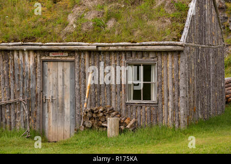 CAPE RANDOM, Neufundland, Kanada - Zufällige Passage Film, Replik des Fischerdorf. Stockfoto