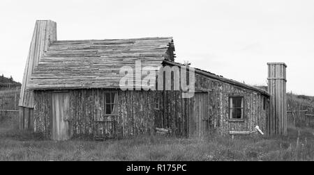 CAPE RANDOM, Neufundland, Kanada - Zufällige Passage Film, Replik des Fischerdorf. Stockfoto