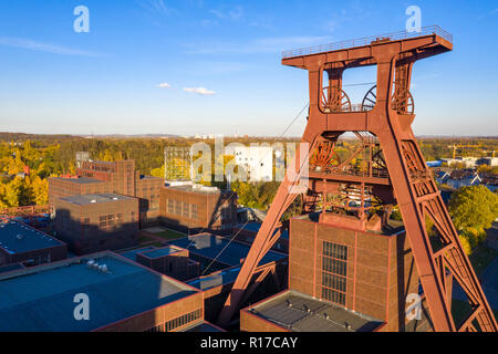 Zeche Zollverein in Essen, UNESCO-Weltkulturerbe, Doppelbock Gerüst Welle 12, Deutschland Stockfoto