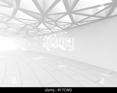 Weiß architektonischen Hintergrund, abstrakte innere in modernes Gebäude. 3D-Darstellung. Stockfoto