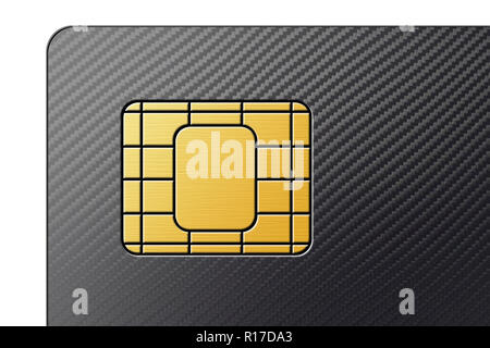 SIM-Karte (subscriber identity module Card) Nahaufnahme Detail der Ecke Stockfoto