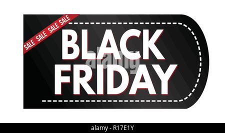 Schwarzer Freitag Verkauf Banner Design auf weißem Hintergrund, Vector Illustration Stock Vektor