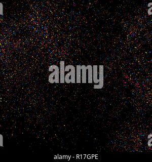 Bunte Explosion von Konfetti auf schwarzem Hintergrund isoliert. Vector Illustration, eps 10. Stock Vektor