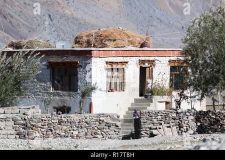 Haus in Stongdey Dorf (auch bekannt als Stongde, Stongday, Thongde, Tonday oder Thonde), Zanskar, Indien Stockfoto