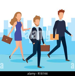 Elegante Business Leute in der Straße Vector Illustration Design Stock Vektor