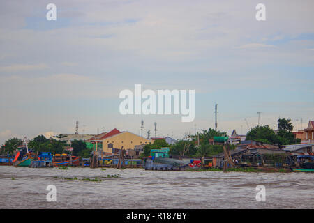 Ein Dorf in der Mekong in Vietnam. Stockfoto