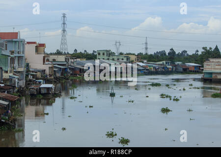 Ein Dorf in der Mekong in Vietnam. Stockfoto