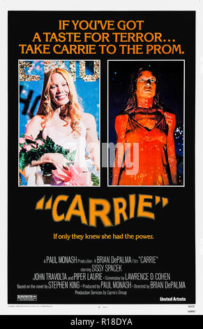 Carrie (1976) von Brian De Palma Regie und Hauptdarsteller Sissy Spacek, Piper Laurie, Amy Irving, William Katt. Anpassung von Stephen King's Roman über ein Mädchen mit Telekinese. Stockfoto