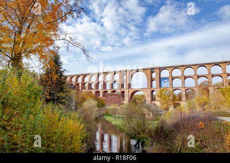 Goeltzschtalbruecke in Netzschkau Vogtland Deutschland größte Ziegelbrücke der Welt Stockfoto