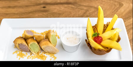 Klebreis Mango Thai Dessert-Küche Stockfoto