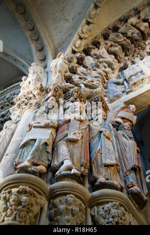 Pórtico de la Gloria, Catedral de Santiago de Compostela Stockfoto